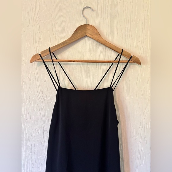 Oak and Fort Multi Spaghetti Strap Black Cross Back Relaxed Fit Mini Dress - Picture 8 of 8